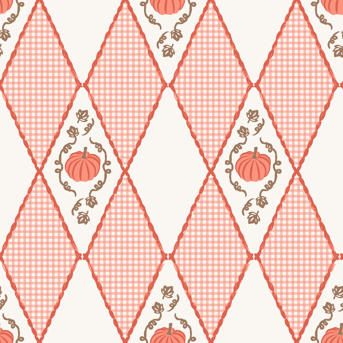 Pumpkin Vine Diamond Gingham Orange