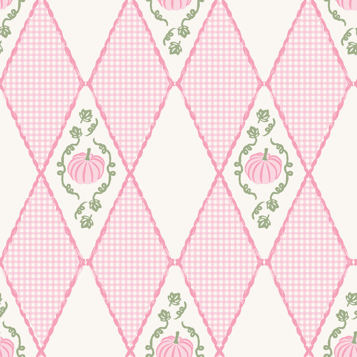Pumpkin Vine Diamond Gingham Pink