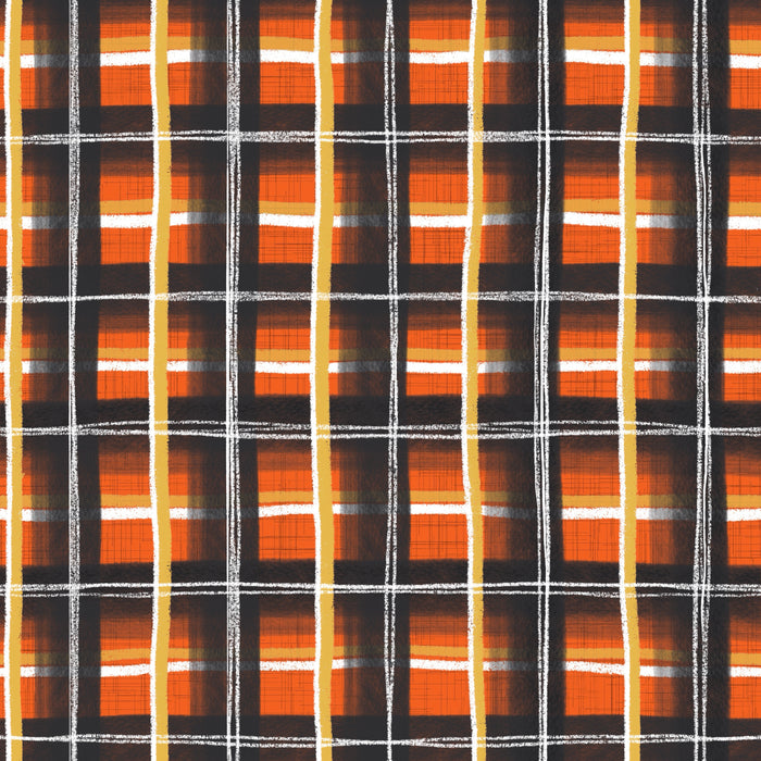 Pumpkin patch plaid - jack-o-lantern orange