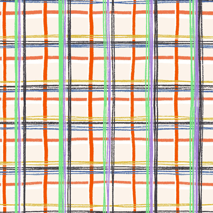 Pumpkin Patch plaid ghost white multi