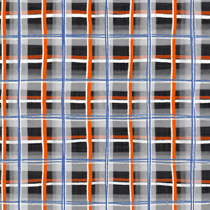 Pumpkin patch plaid midnight porch orange blue