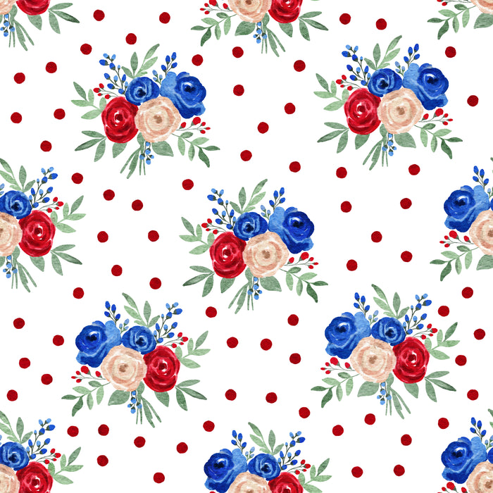 RWB Bouquet with Tiny Dots