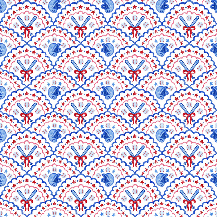 Red White and Blue Baseball Scallop