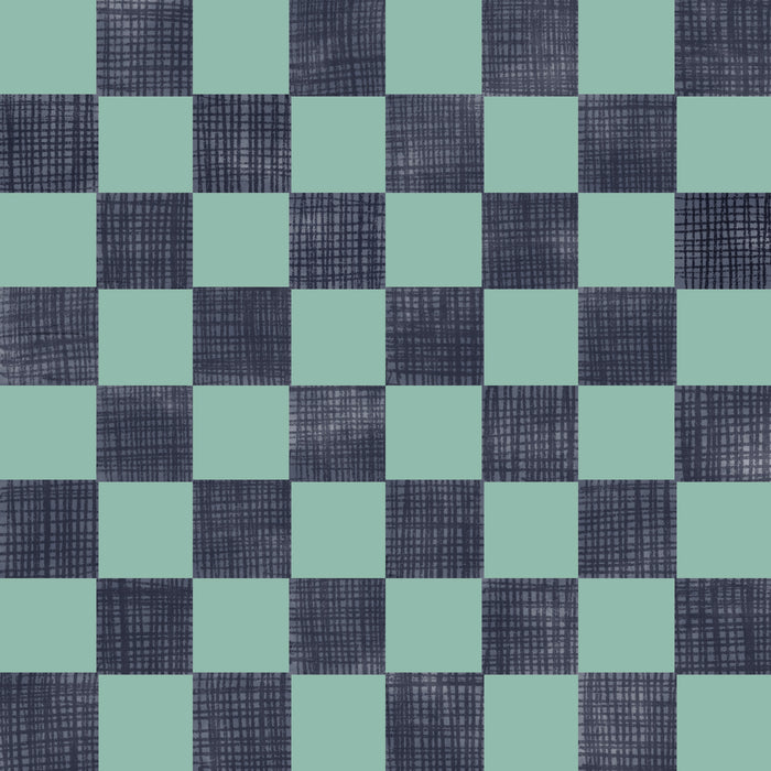 Sage navy checker