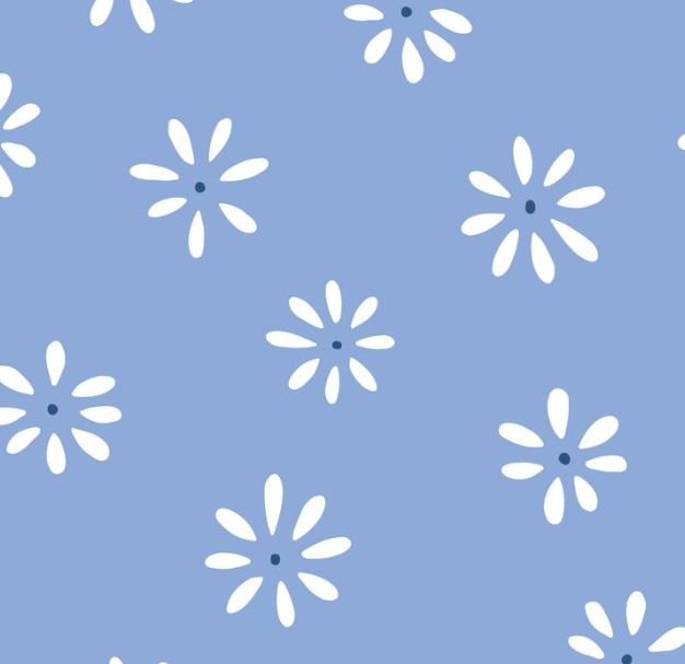 daisies (white) on blue
