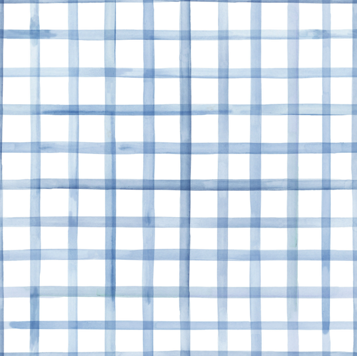 Ocean Blue Watercolor Gingham