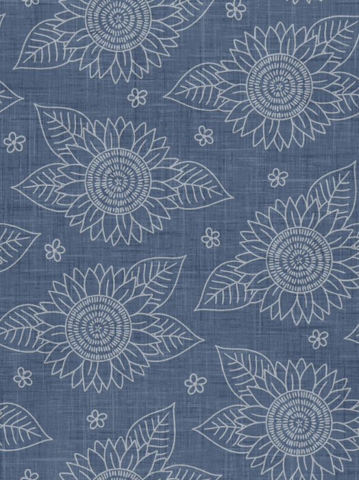 Yankee Doodle Sunflower Sketch Navy
