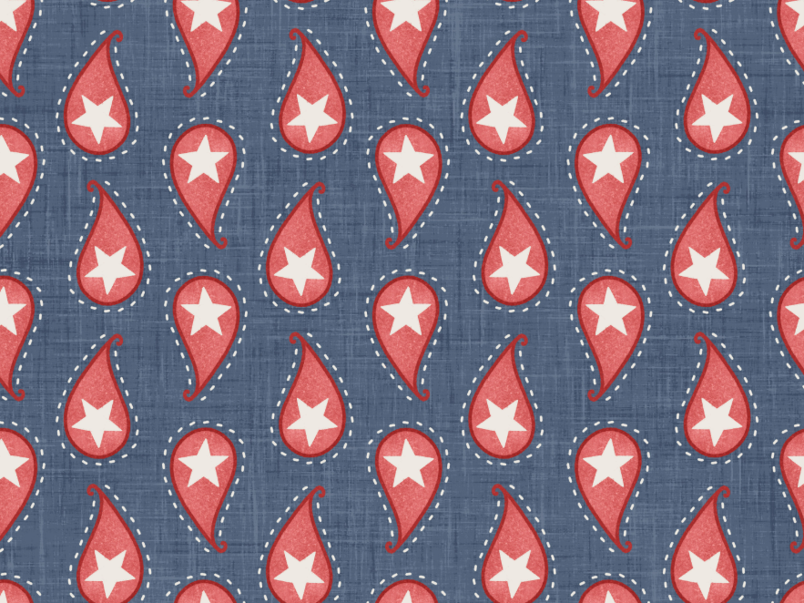 Yankee Doodle Paisley Navy