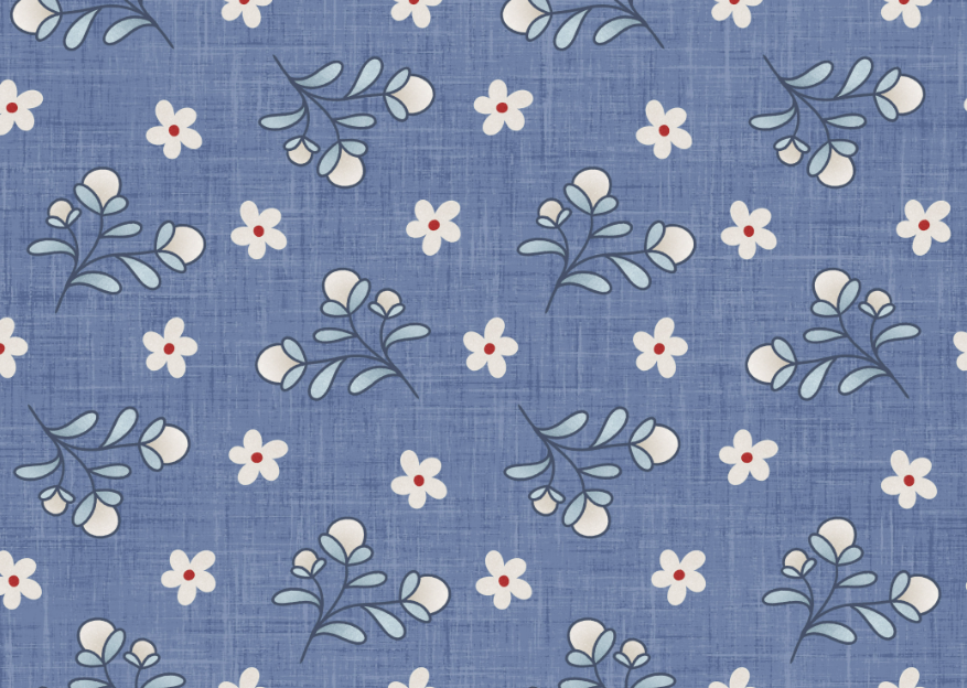 Yankee Doodle Country Floral Blue