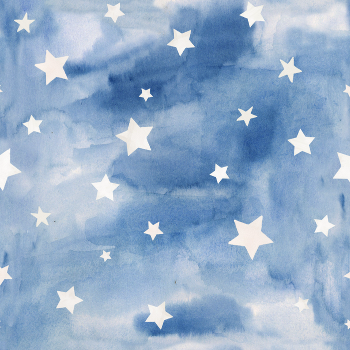 Watercolor Blue Stars