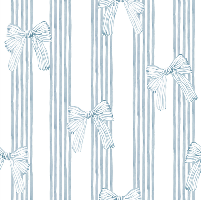 Preppy Bows and Stripes in Columbia Blue