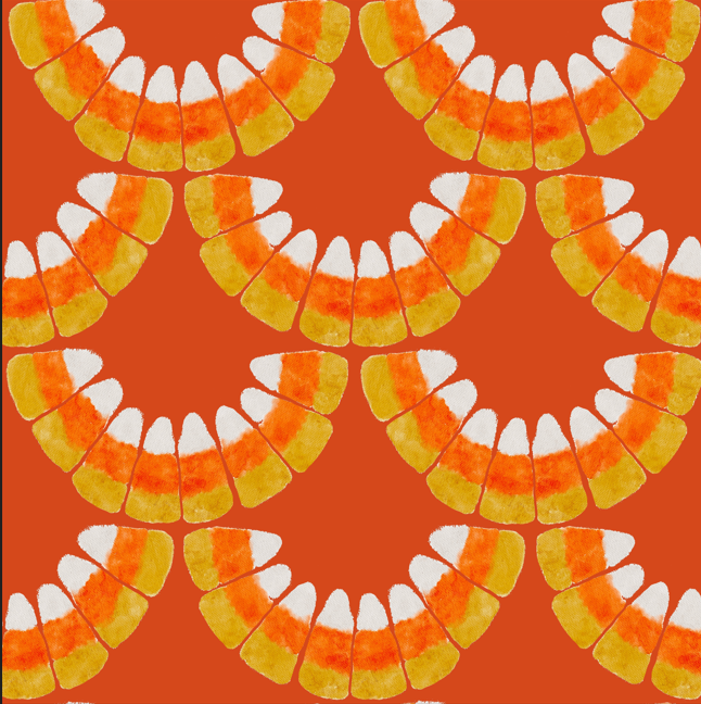 Candy corn scallop jack-o-lantern