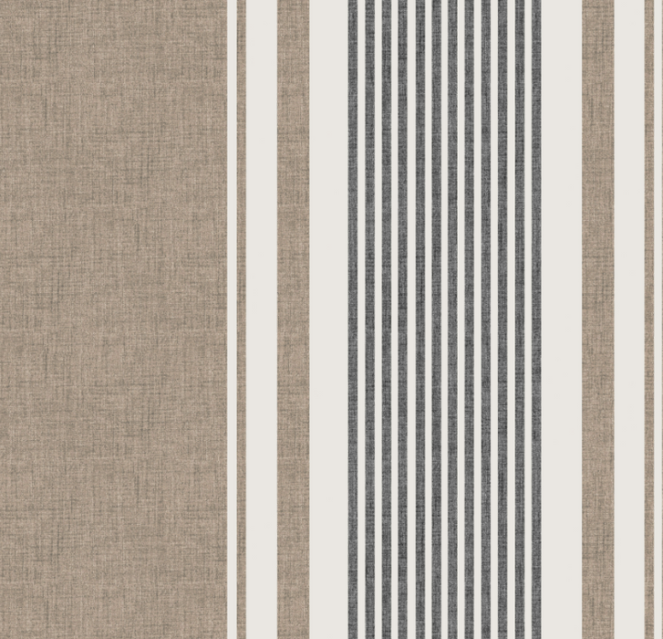 Sand and Black Charcoal Ticking Stripe