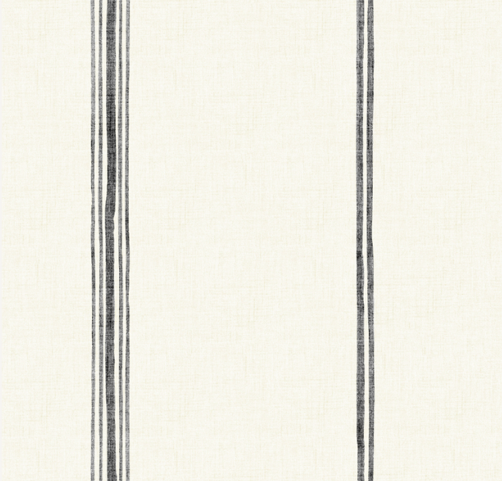 Charcoal Black Ticking Stripes