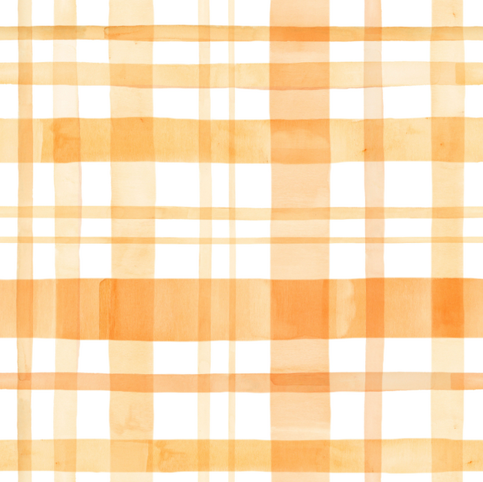 Orange Fall Halloween Watercolor Plaid