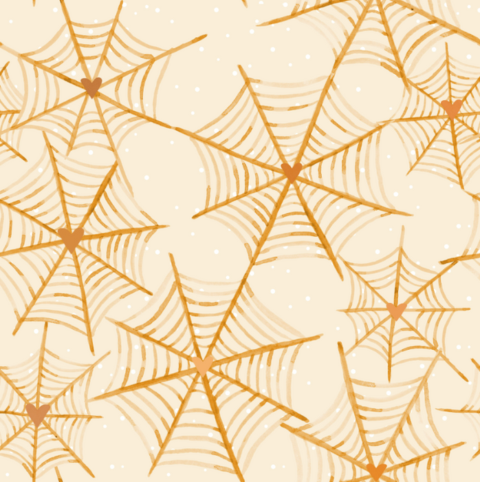 Orange Spiderwebs and Hearts