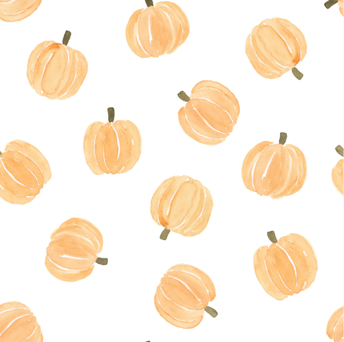 Tossed Peach Orange Watercolor Pumpkins