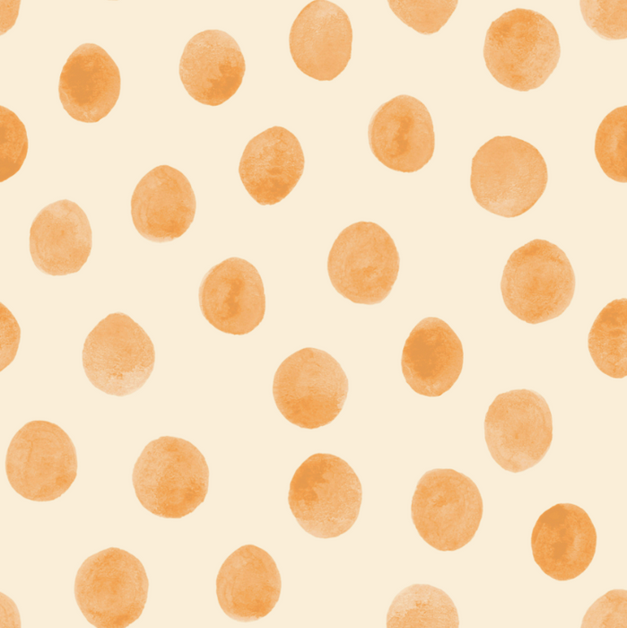 Watercolor Orange Dots on Cream