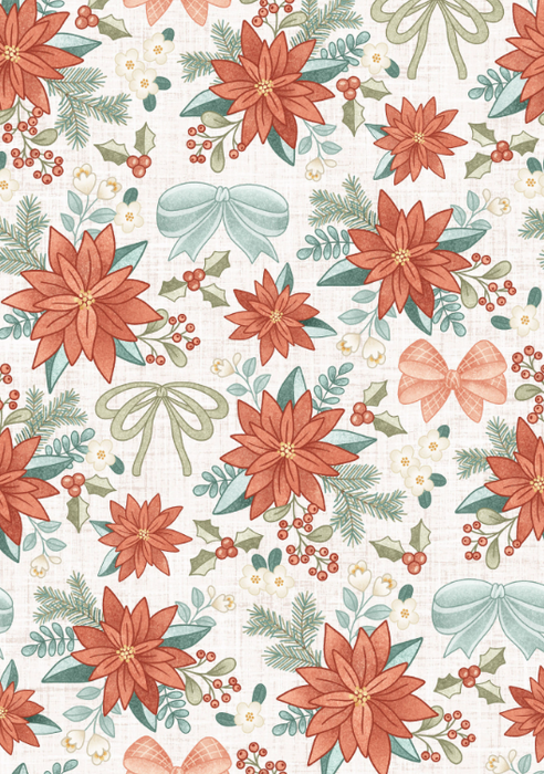 Dear Santa Bow Floral White