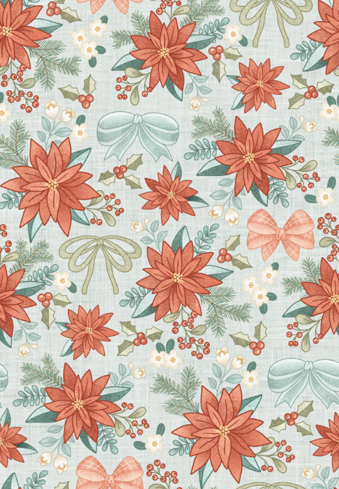 Dear Santa Bow Floral Mint