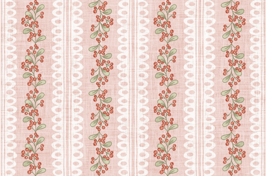Dear Santa Berries and Lace Pink