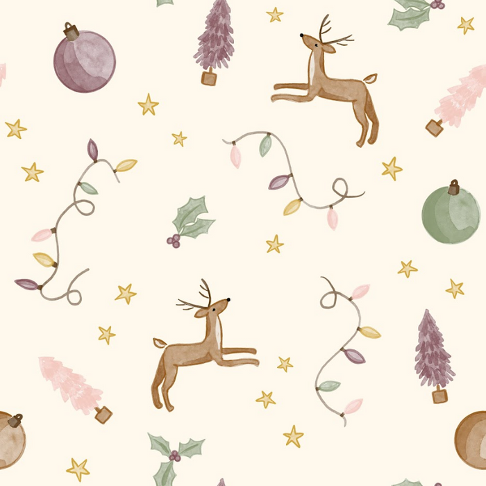 Reindeer Christmas Lights-sugar plum on cream