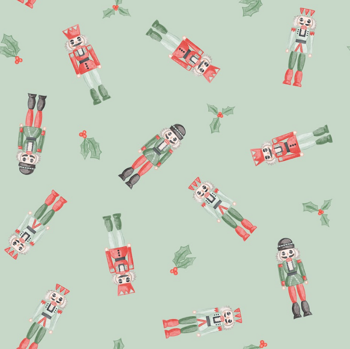 Nutcrackers tossed bright-mint green