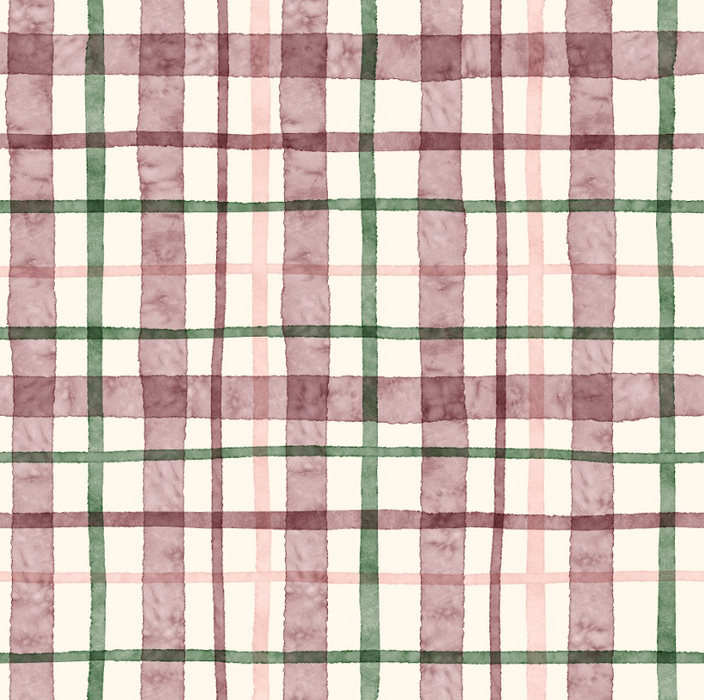 Christmas Watercolor plaid- boysenberry green12