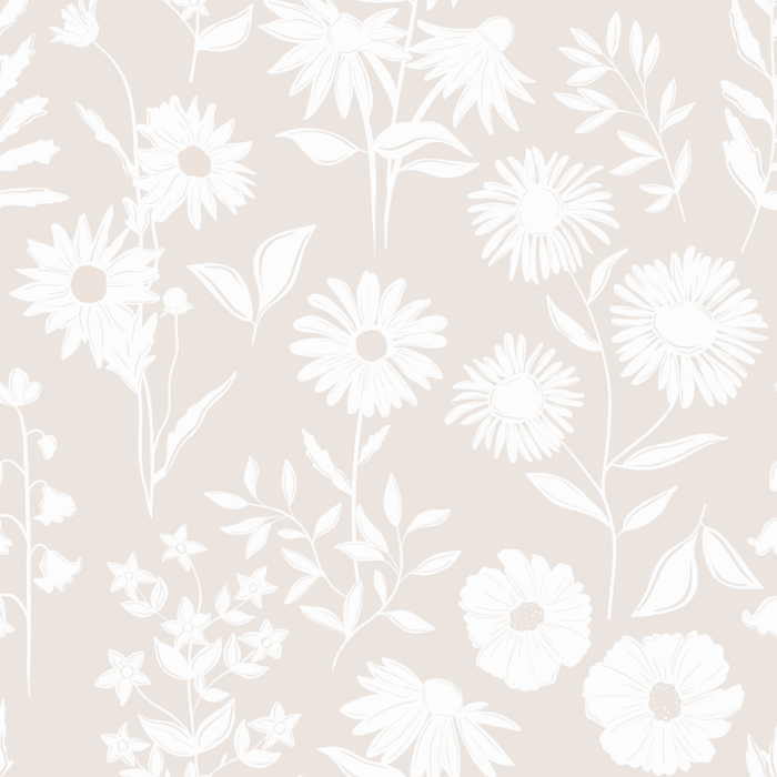 Sketch Wildflowers on Natural Tan