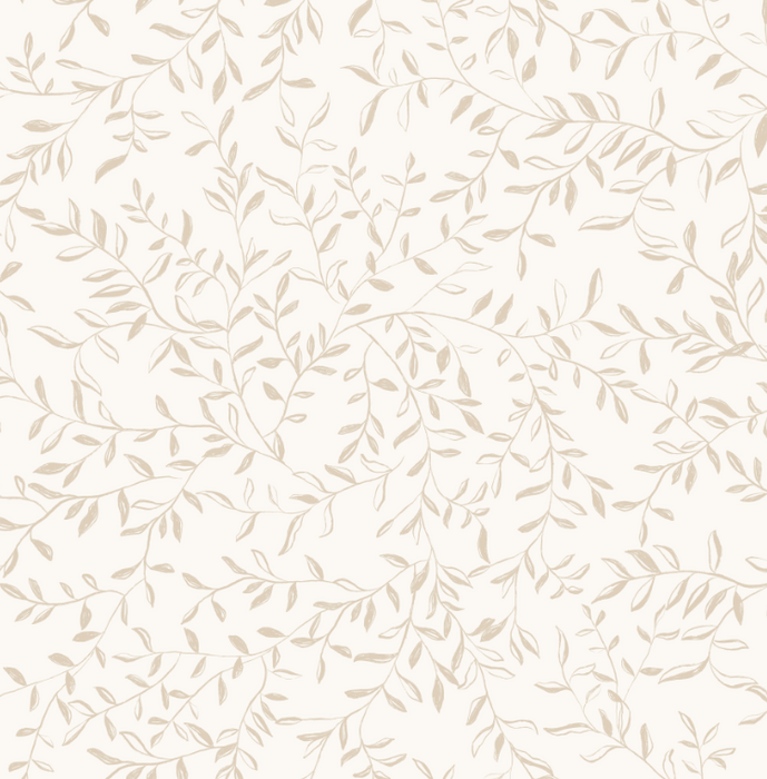Sketch Toile Greenery in Cream Natural