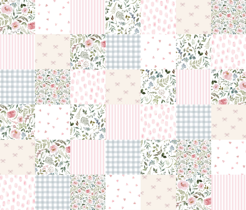 Heirloom Cottage Floral Cheater Quilt