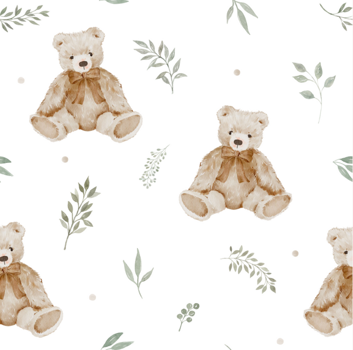 Woodland Teddy Bear and Leaves