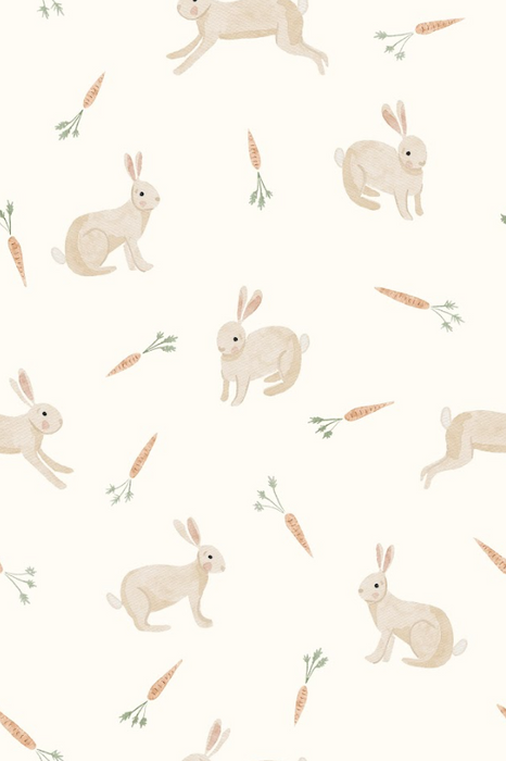 Bunnies and carrots - cream