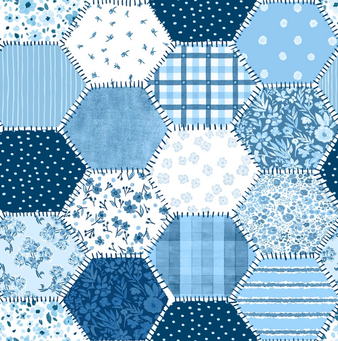 Blue mixed floral no flags