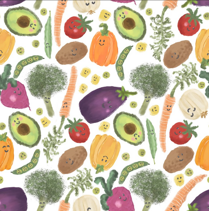 Happy veggies white