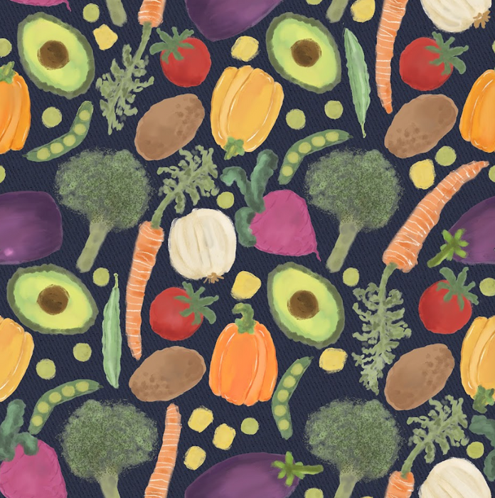 Veggies navy twill