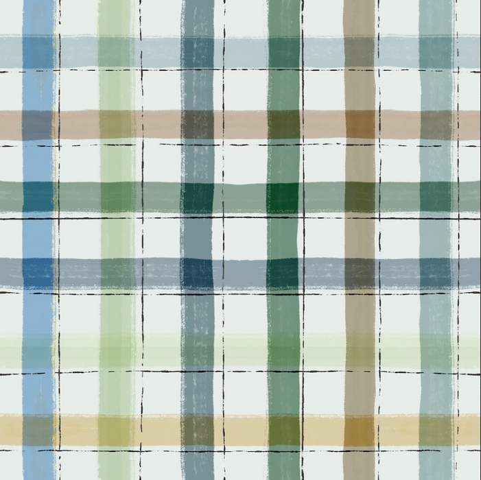 Inked lined plaid light sage