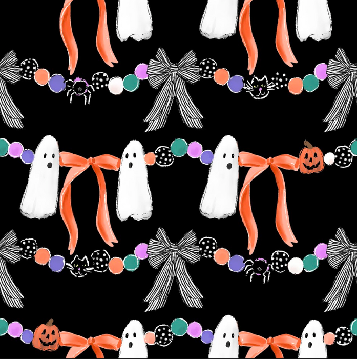 Halloween bow garland black