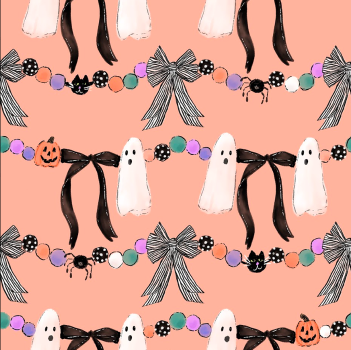 Halloween bow garland light orange