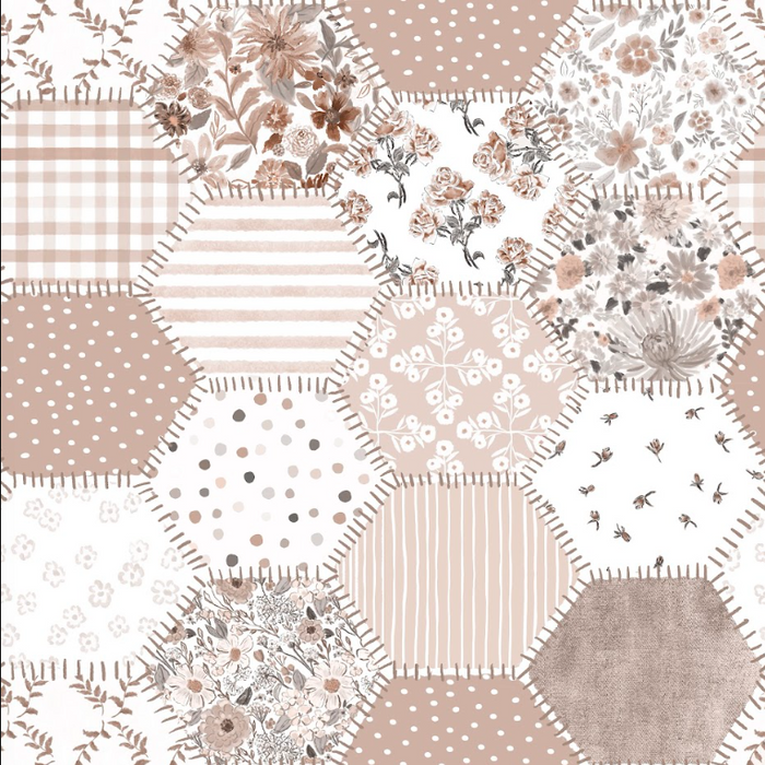Boho cottage patchwork tan