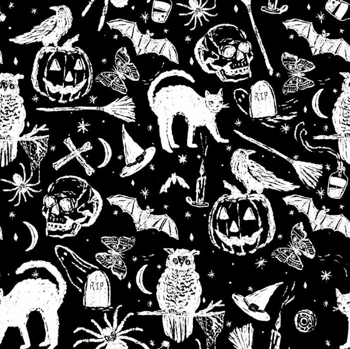 Vintage Halloween sketch black