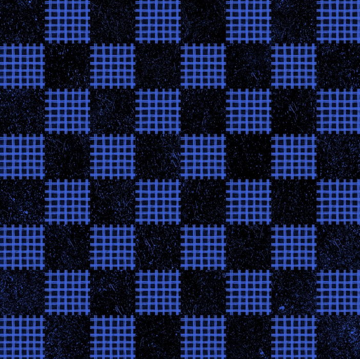 Spooky check cobalt blue