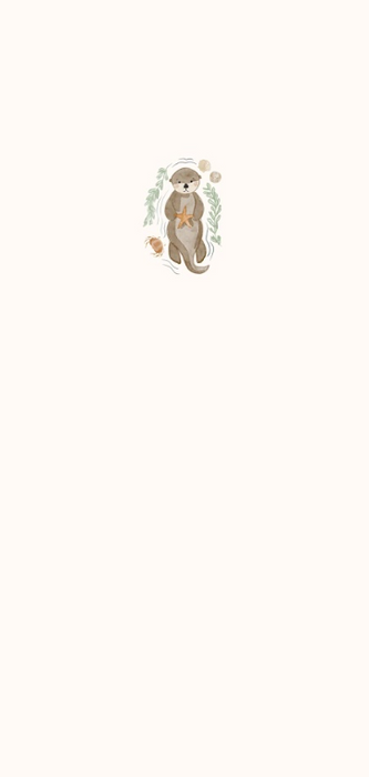 cutest critter in the sea panel 19x40-cream
