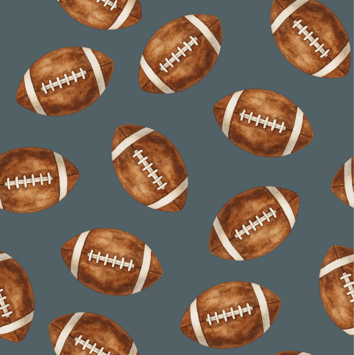 Watercolor Footballs on River Bed