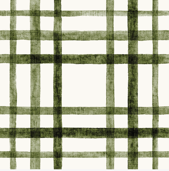 Fern Olive Watercolor Plaid
