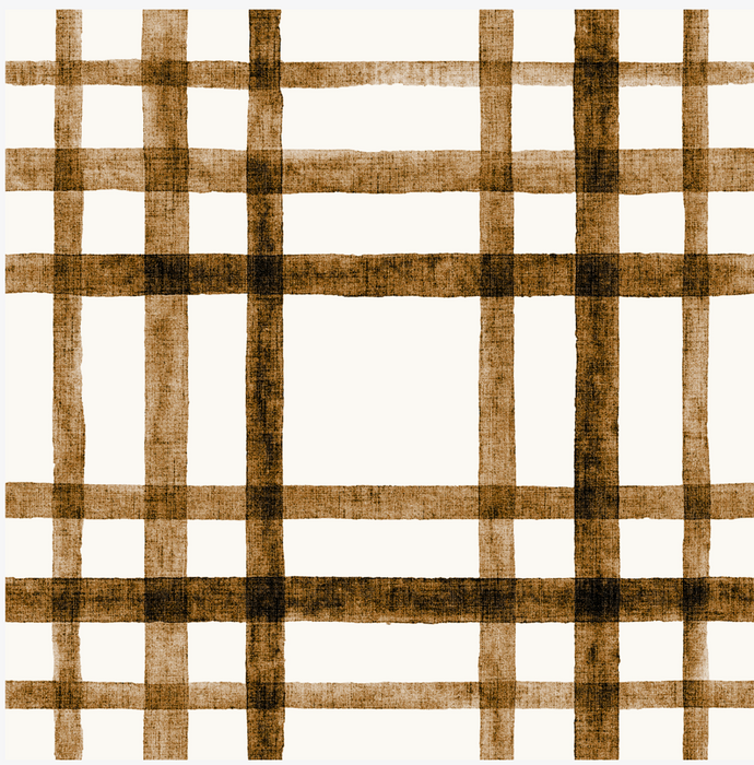 Burnt Umber Watercolor Plaid