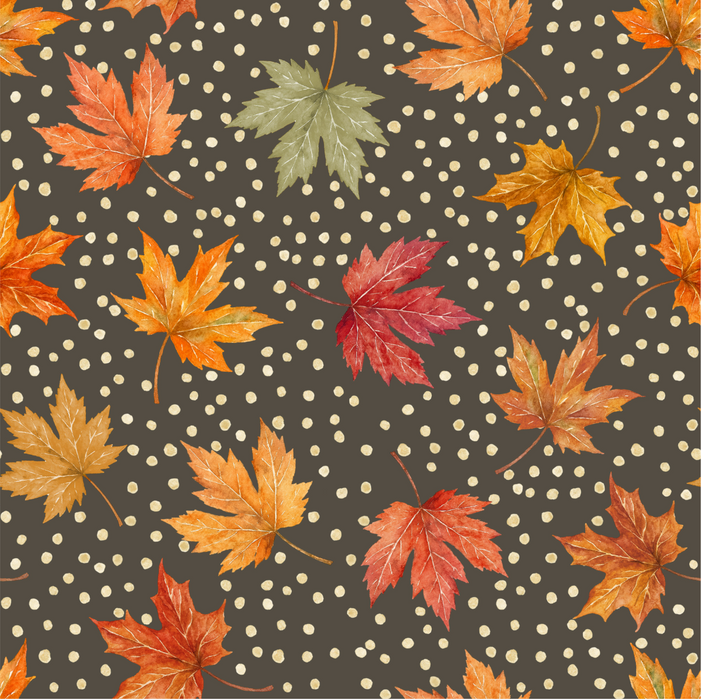 Fall Maple Leaves Watercolor on Charcoal