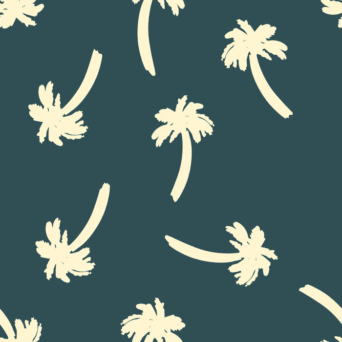 Shoreline palms navy lt yellow