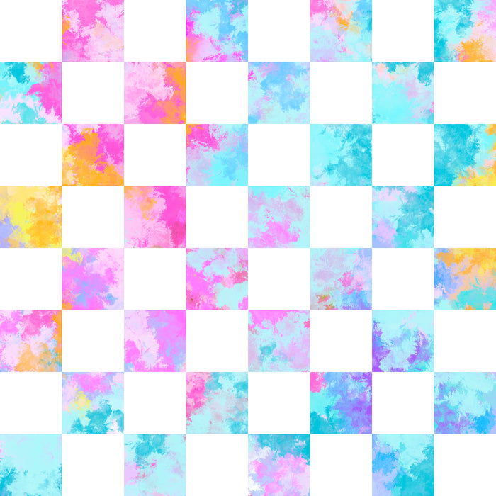 Snowcone watercolor check - turquoise