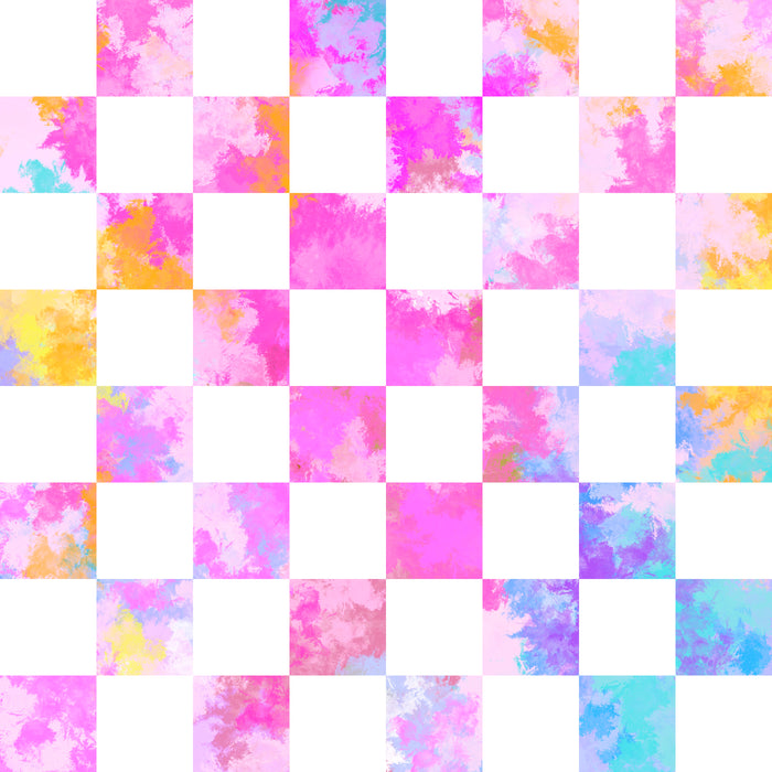 Snowcone watercolor checker pink multi